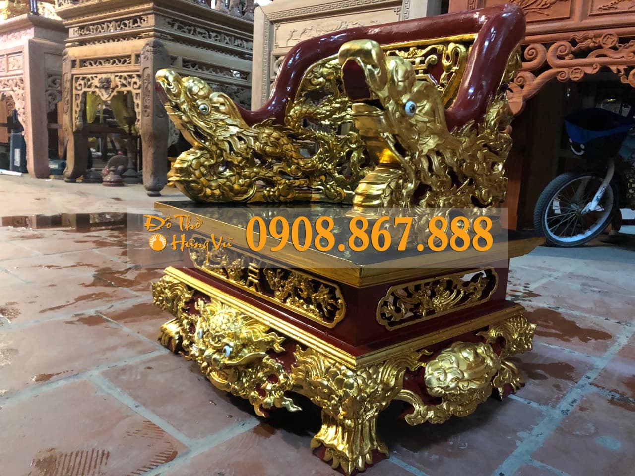 Ngai Thờ Sơn Son Thếp Vàng NT-0124 Ngai Thờ Sơn Son Thếp Vàng NT-0124