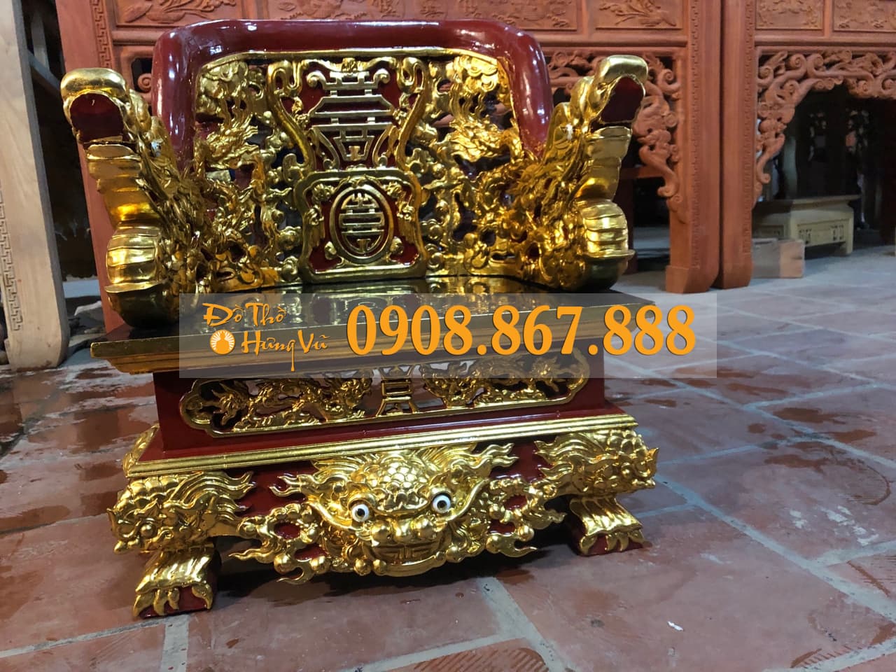 Ngai Thờ Sơn Son Thếp Vàng NT-0124 Ngai Thờ Sơn Son Thếp Vàng NT-0124