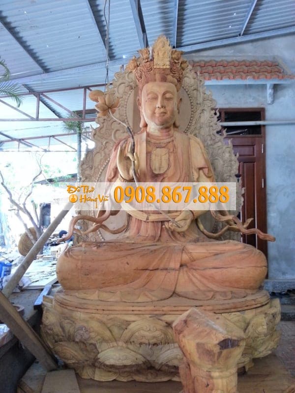 Mẫu Tượng Phật Gỗ Mít . 