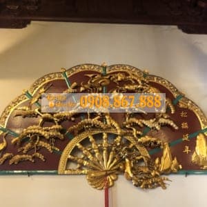 Tranh quạt gỗ treo tường trang trí phòng khách