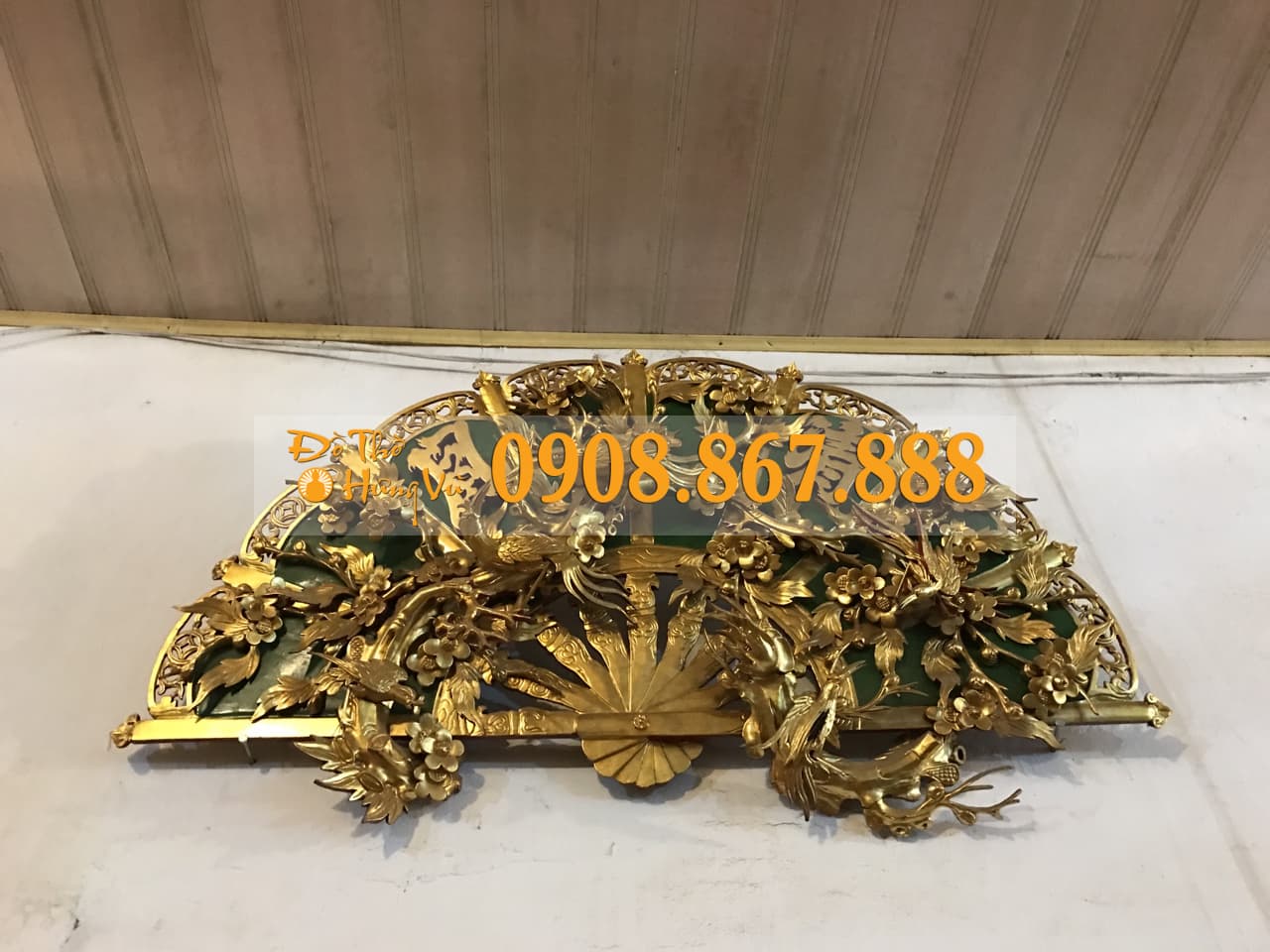 Tranh quạt mai điểu gỗ Tranh quạt mai điểu gỗ