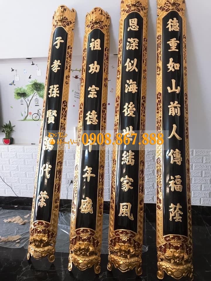 Cuốn Thư Câu Đối Máng Nền Then Sơn Son SĐ-101