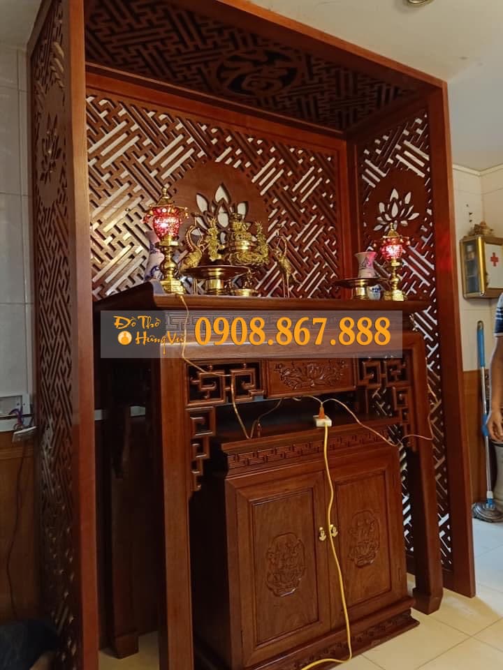 Bàn Thờ Triện Sen Gỗ Gụ 01 Bàn Thờ Triện Sen Gỗ Gụ 01