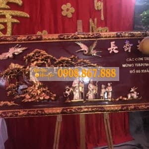 Mẫu tranh mừng thọ gỗ đẹp