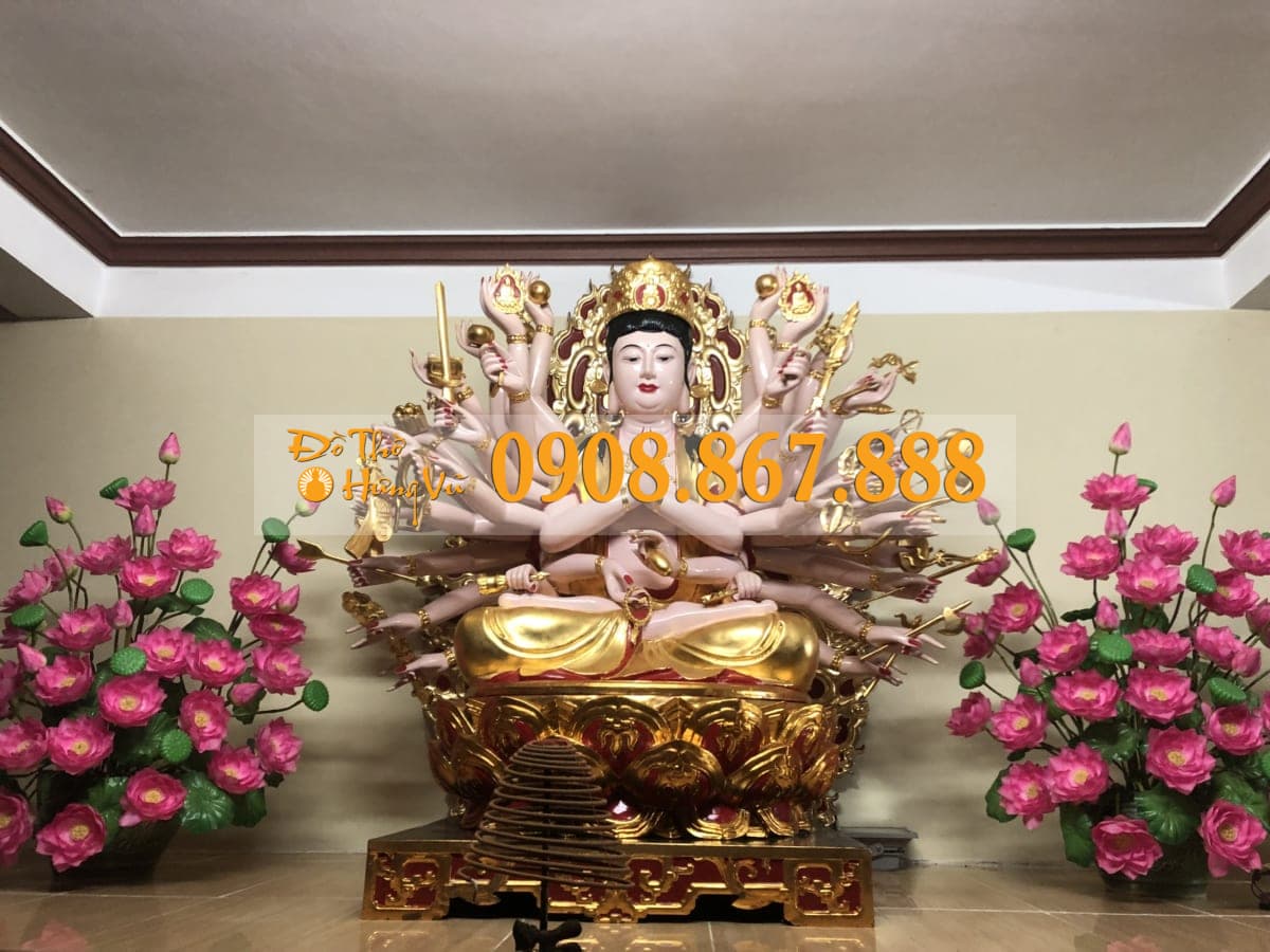 Mẫu Tượng Phật Bà Quan Âm Gỗ thếp vàng 9999
