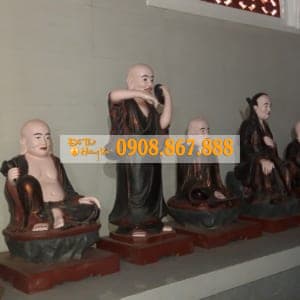 Tượng 18 la hán gỗ mít giả cổ