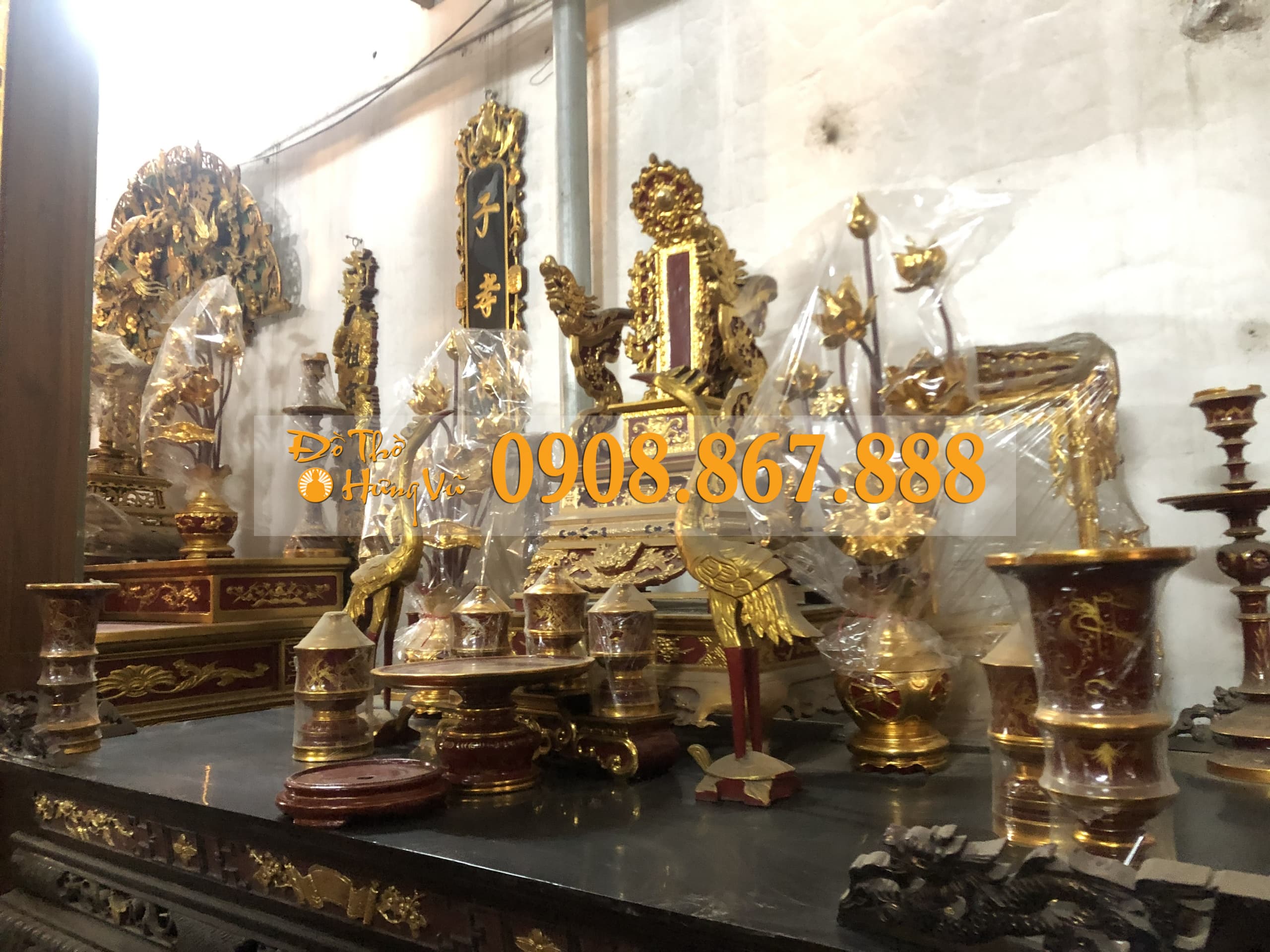 Bộ Đài Nến Phun PU Sơn Son Bộ Đài Nến Phun PU Sơn Son