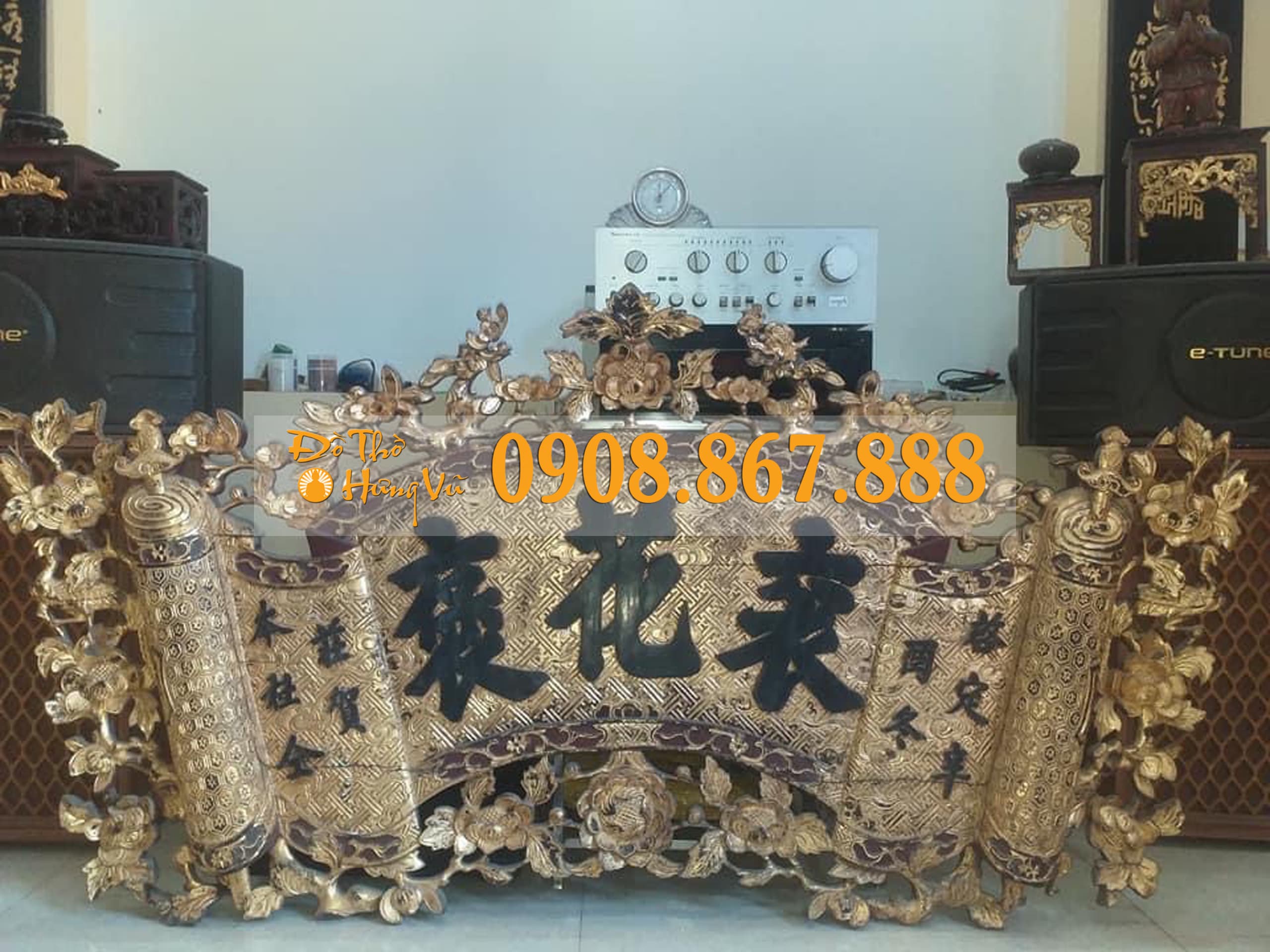 Hoành phi câu đối gỗ mít