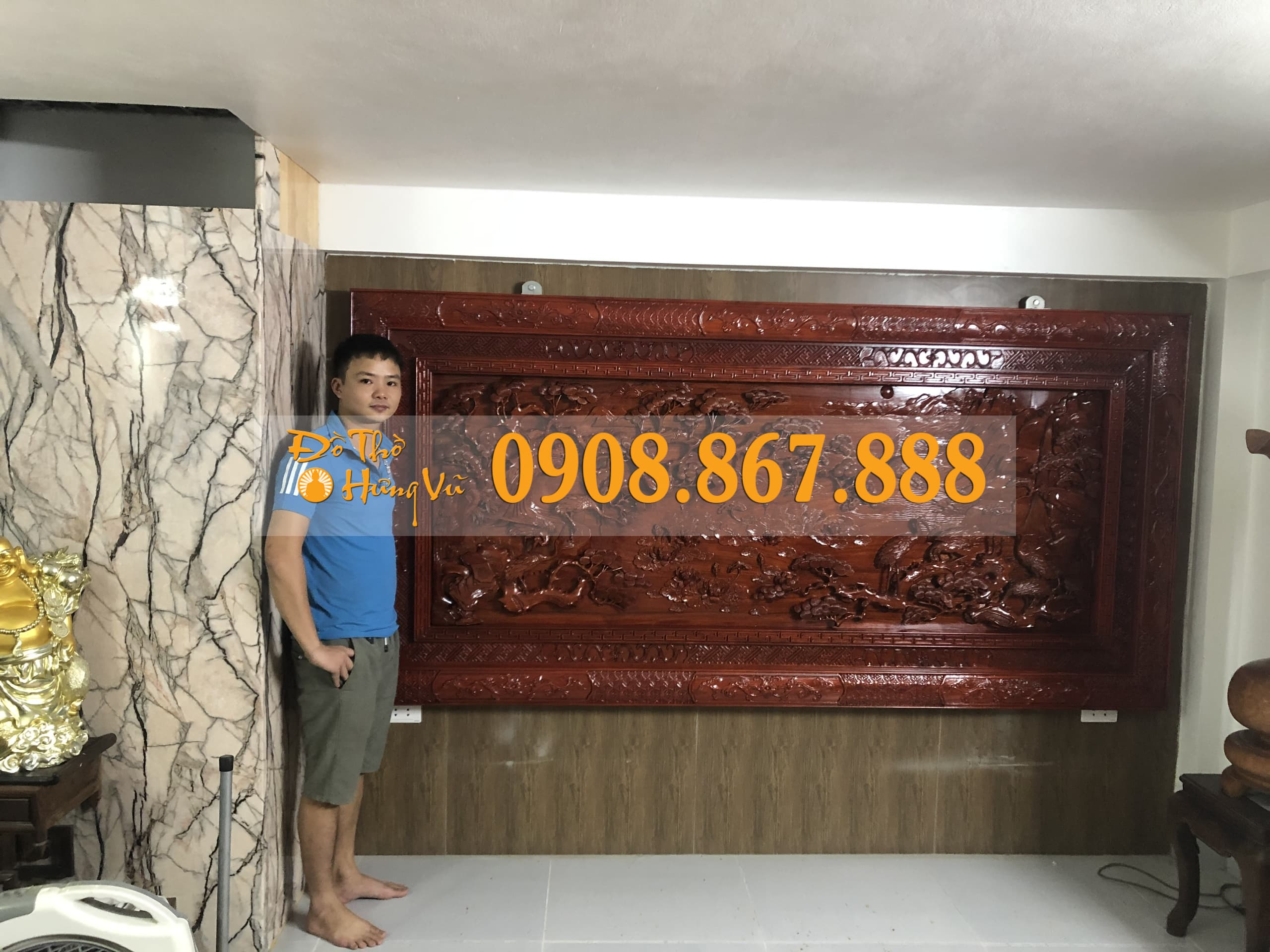 Tranh Mai Điểu Gỗ Hương TG-01 Tranh Mai Điểu Gỗ Hương TG-01