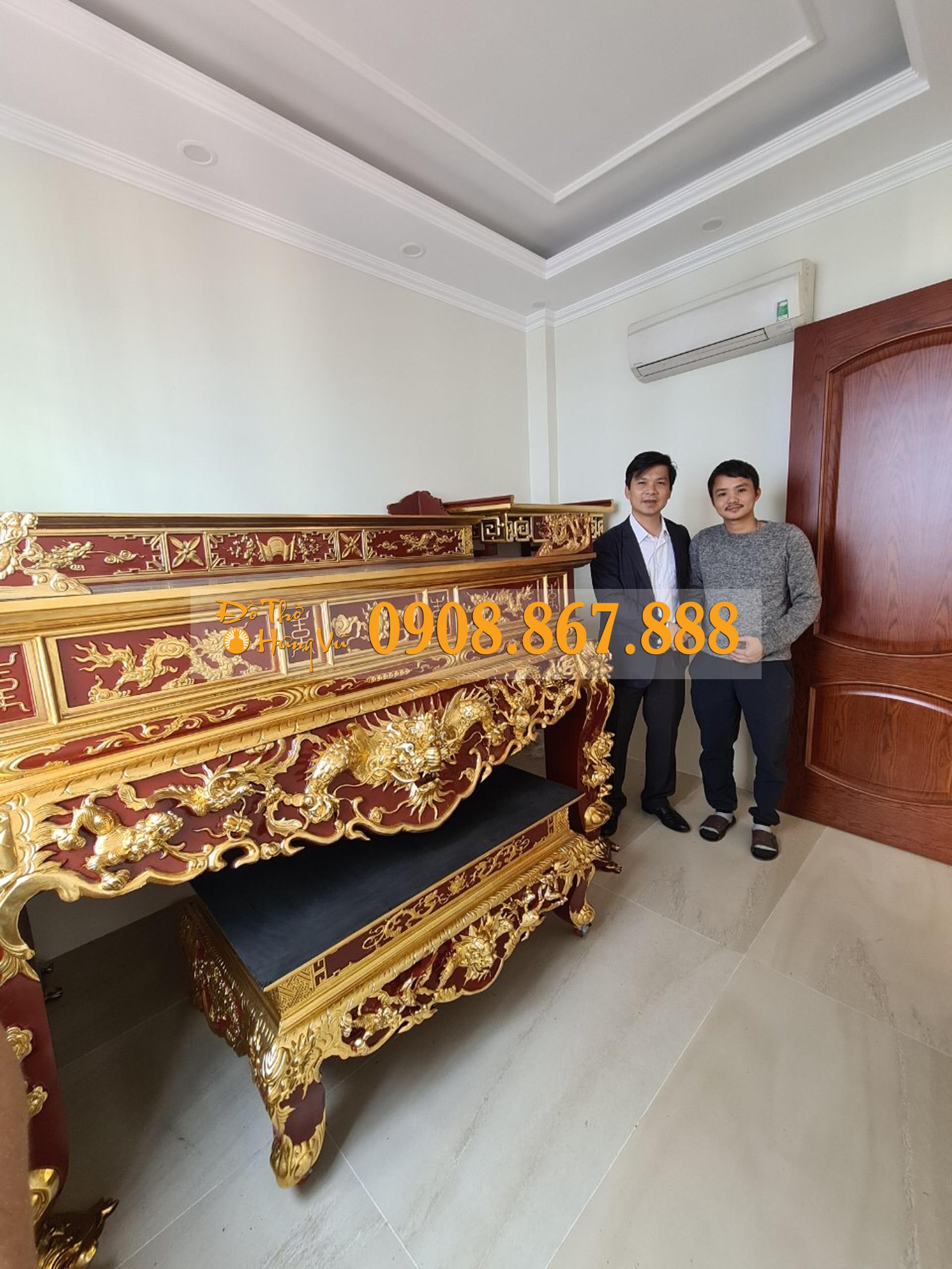 Sập thờ tứ linh gỗ mít SĐ-0257 Sập thờ tứ linh gỗ mít SĐ-0257