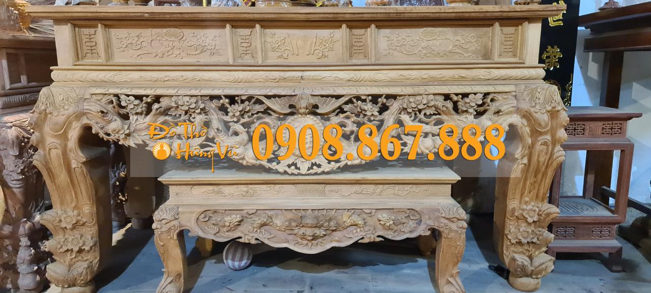 Sập thờ mai điểu gỗ mít