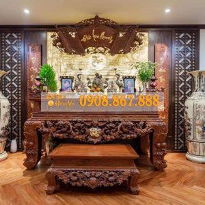 Sập thờ mai điểu gỗ gụ
