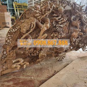 Tranh quạt gỗ tứ linh
