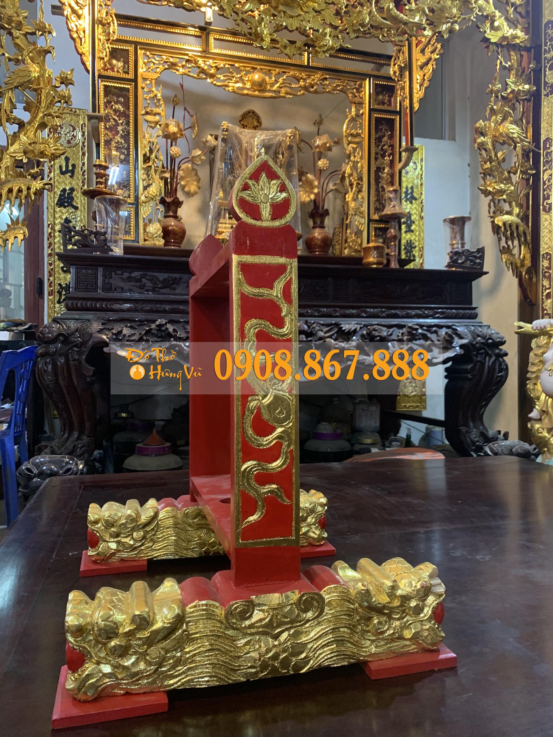 Giá Treo Chuông Gỗ Sơn Son Thếp Vàng Giá Treo Chuông Gỗ Sơn Son Thếp Vàng