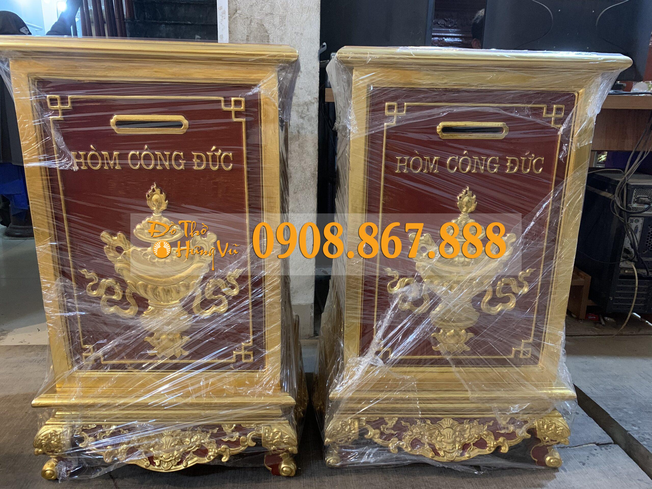Hòm Công Đức Sơn Thếp Vàng HC-01 Hòm Công Đức Sơn Thếp Vàng HC-01