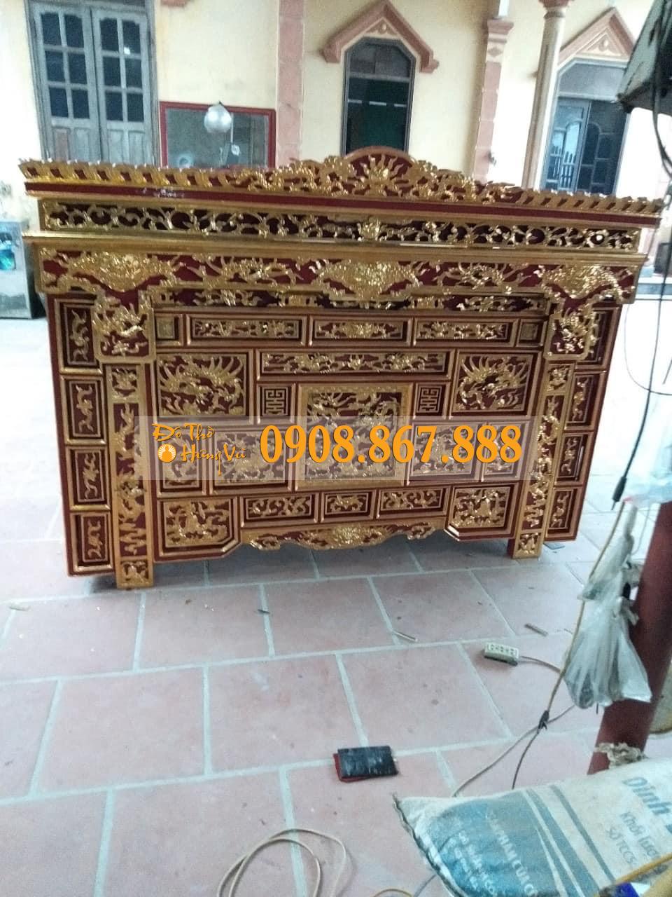 Bàn Thờ Chấp Tải Sơn Thếp Vàng, Bạc-0028 Bàn Thờ Chấp Tải Sơn Thếp Vàng, Bạc-0028