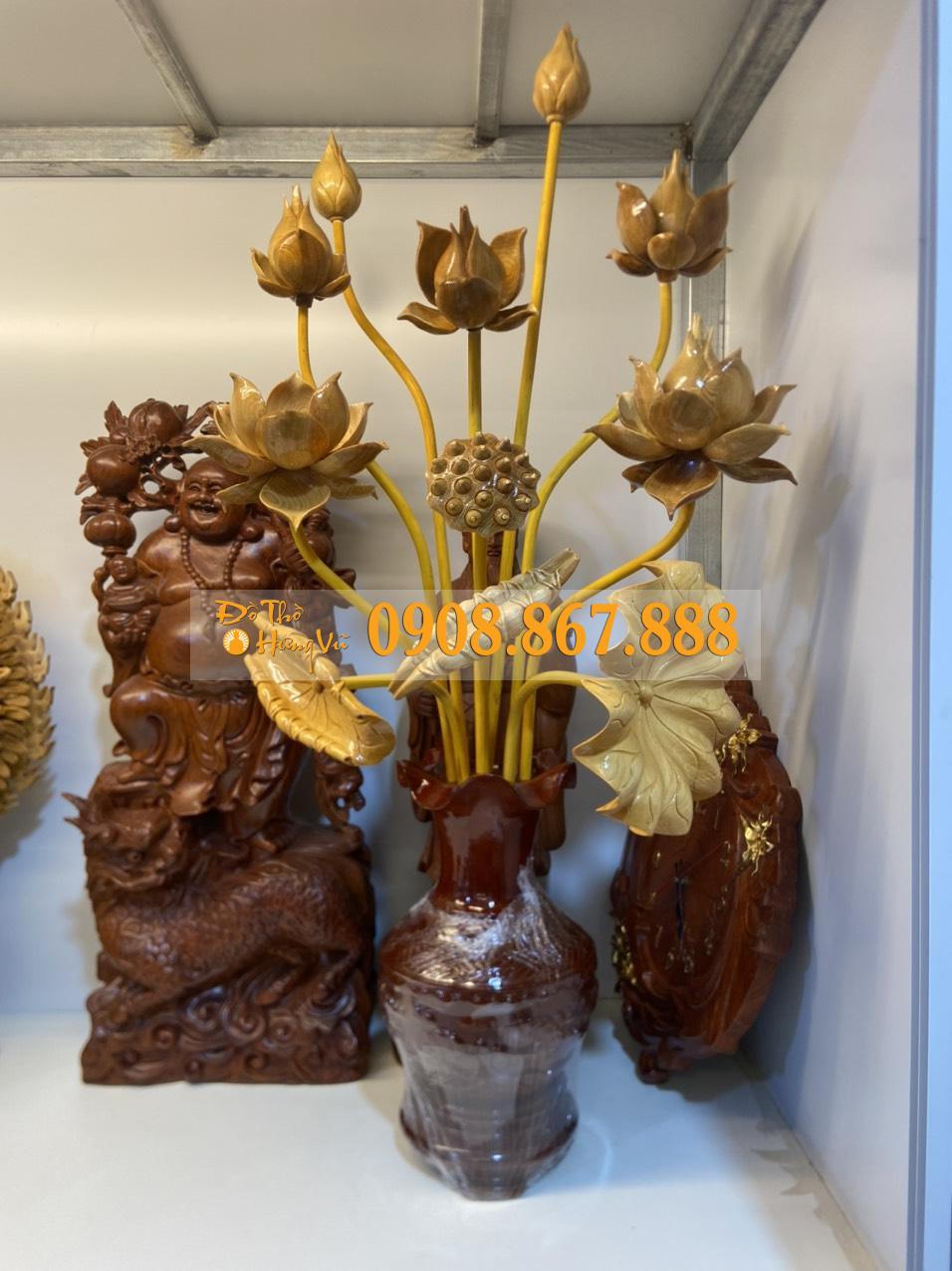 Hoa Sen Thờ Bằng Gỗ HS-0025 Hoa Sen Thờ Bằng Gỗ HS-0025