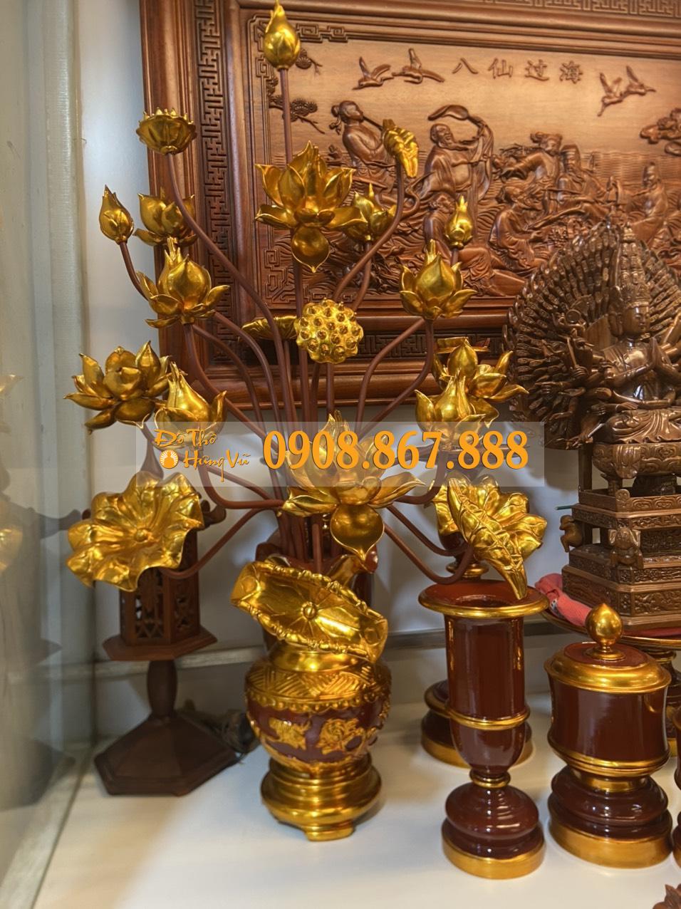 Hoa Sen Thờ Bằng Gỗ HS-0025 Hoa Sen Thờ Bằng Gỗ HS-0025