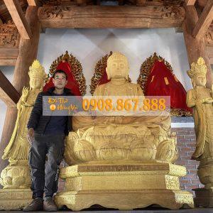 Tượng Phật A Di Đà Bằng Gỗ Mít 13